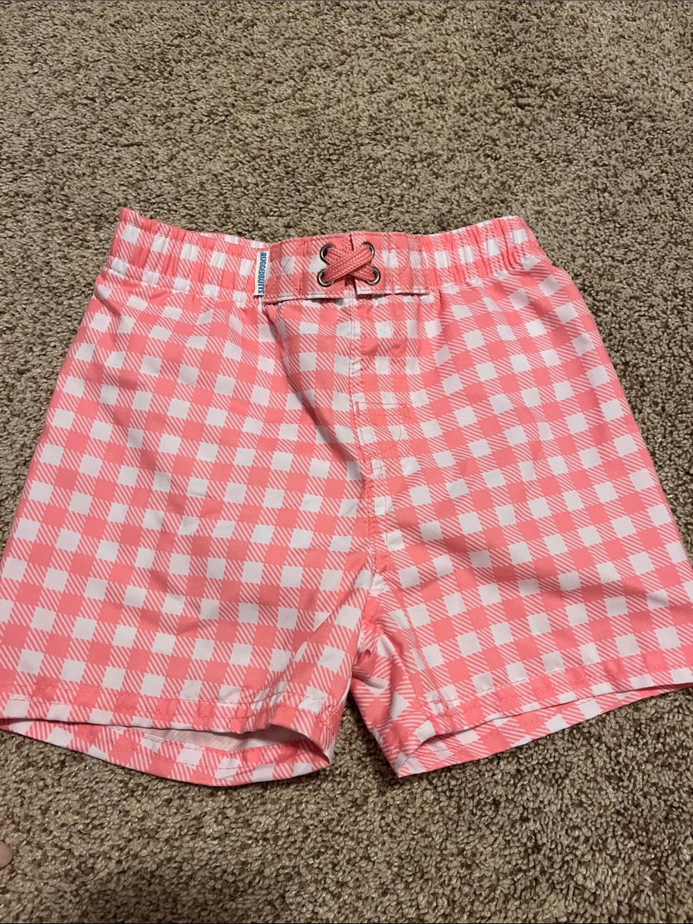 RuggedButts Ghingham swim trunks